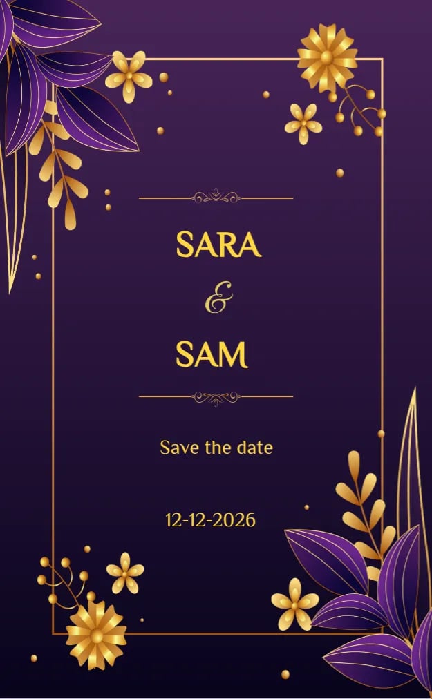 Invitation card Sara Sam - wedding