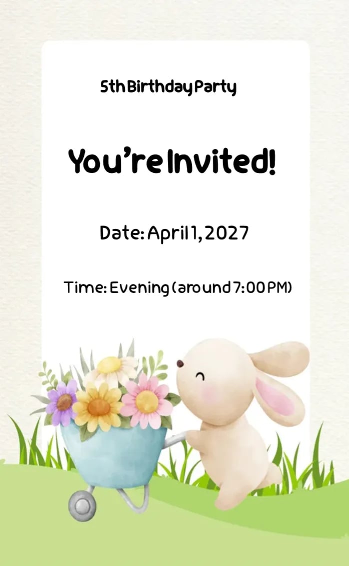 Invitation card rabbit birthday - birthday