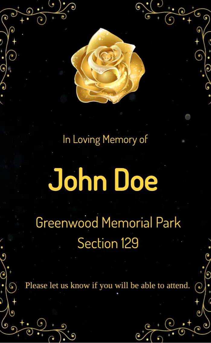 Invitation card Memorial - Memorial