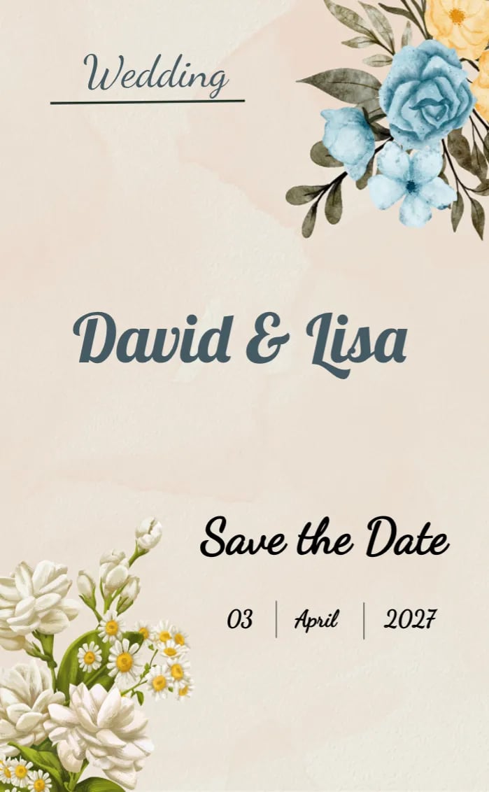Invitation card save the date - wedding