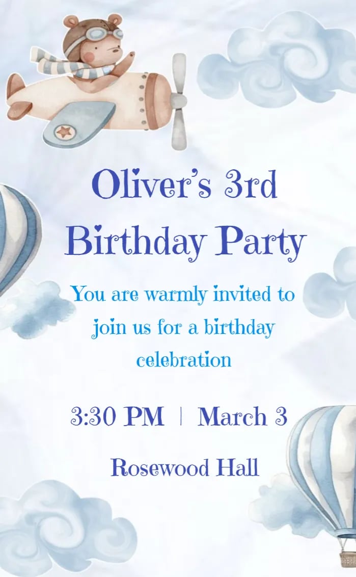 Invitation card third-birthday - birthday