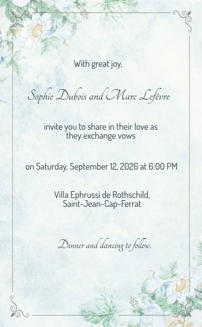 Invitation card wedding blue - wedding