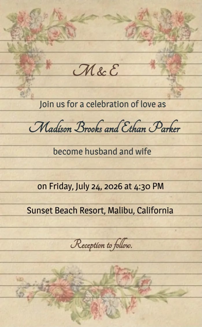 Invitation card paper - wedding