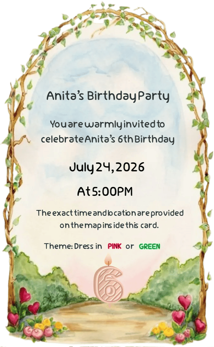 Invitation card 6thbirthday - birthday