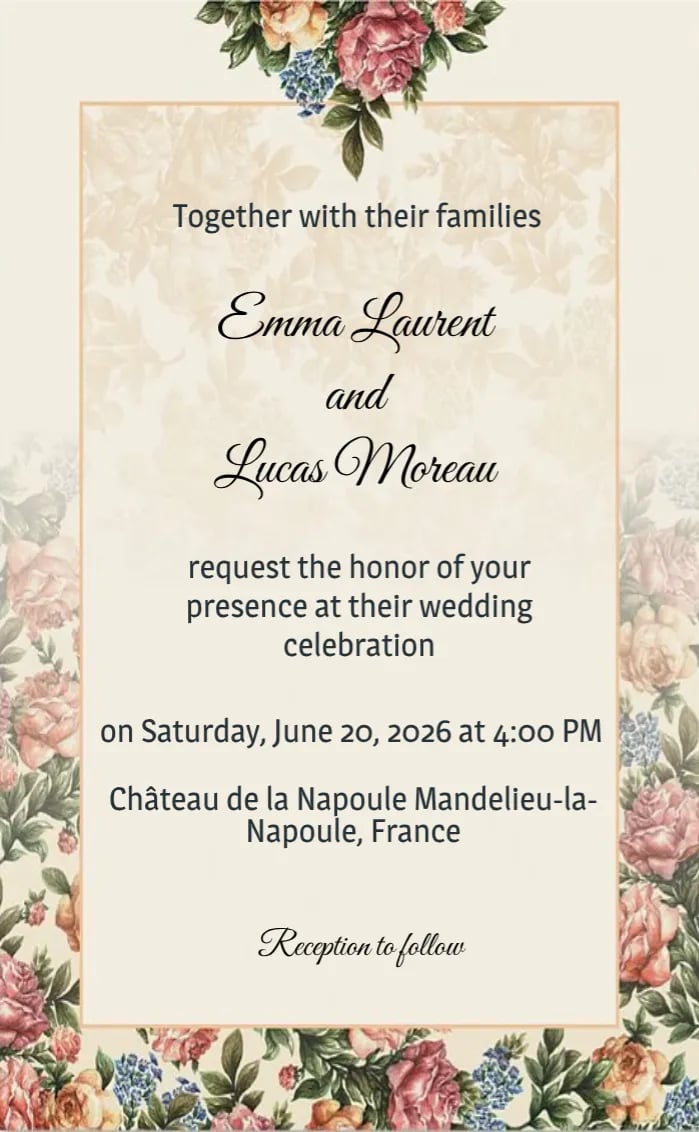 Invitation card floral wedding - wedding