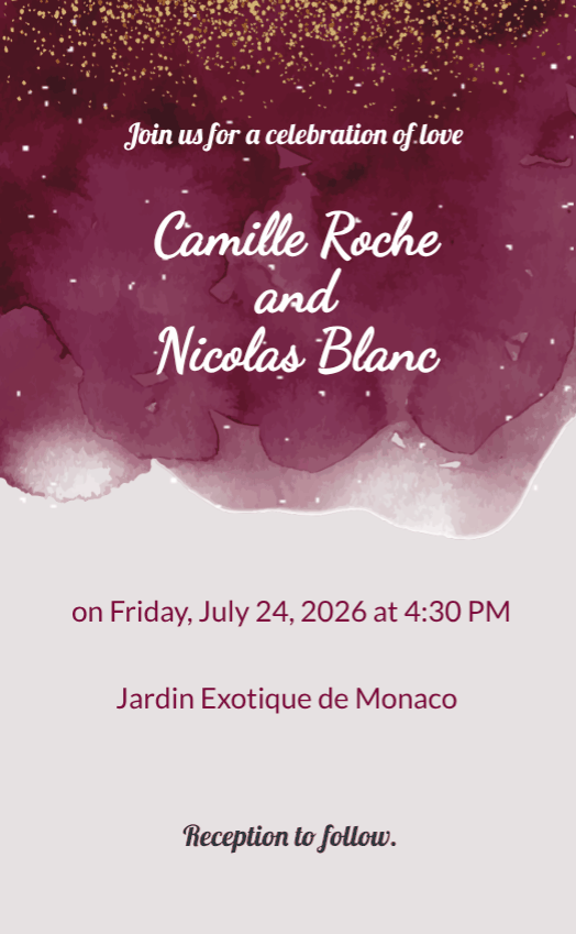 Invitation card glitter wedding - wedding