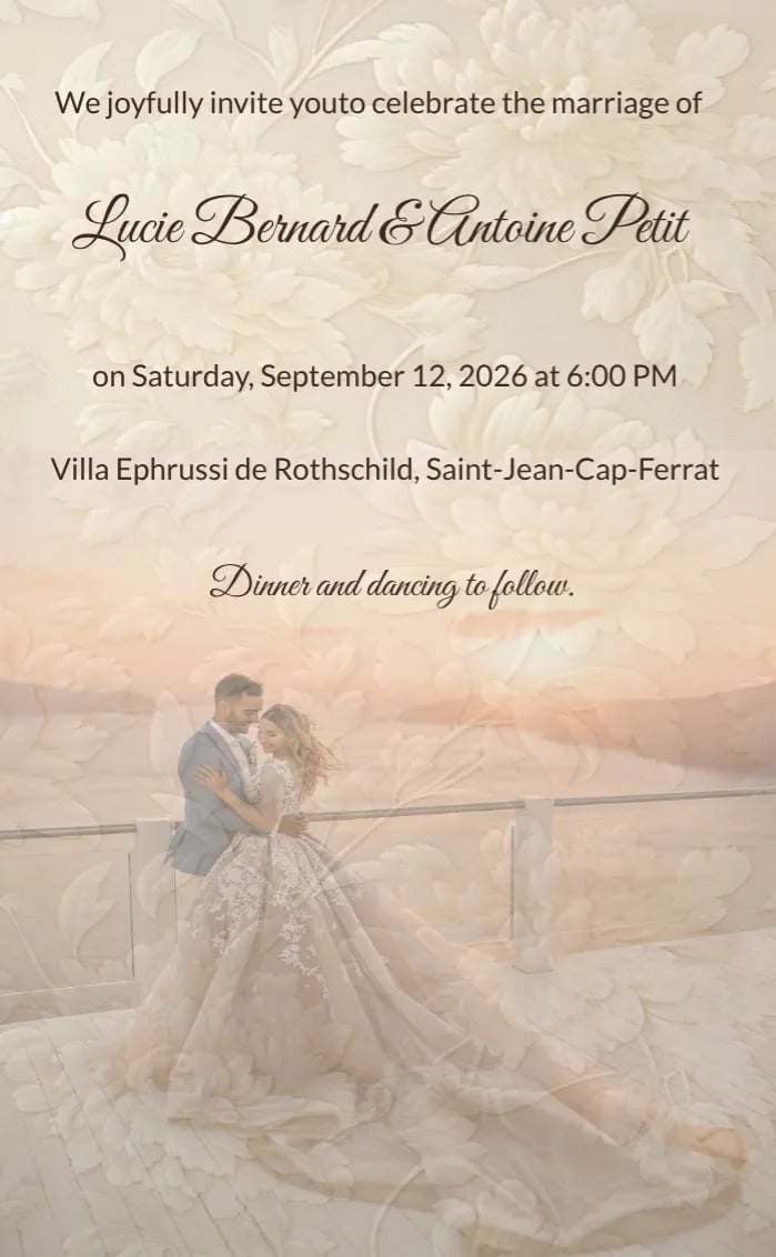 Invitation card cream - wedding