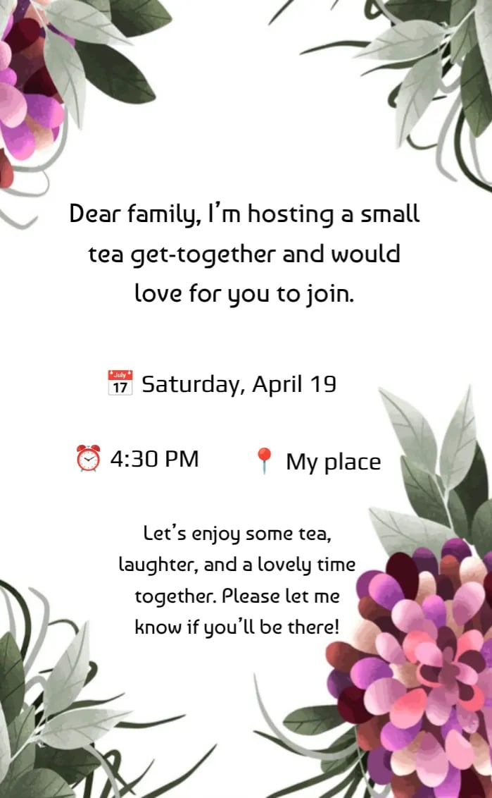 Invitation card get together - wedding
