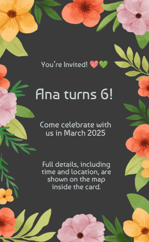 Invitation card flower birthday - birthday