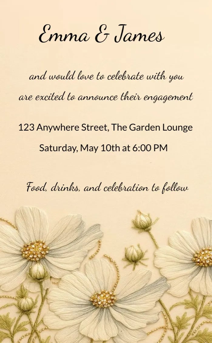 Invitation card 3d flower - wedding