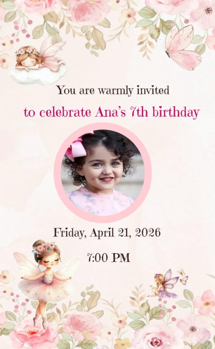 Invitation card pink birthday - birthday