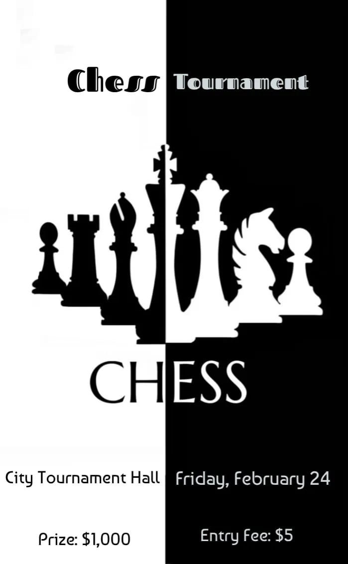 Invitation card ches tournament - occasion