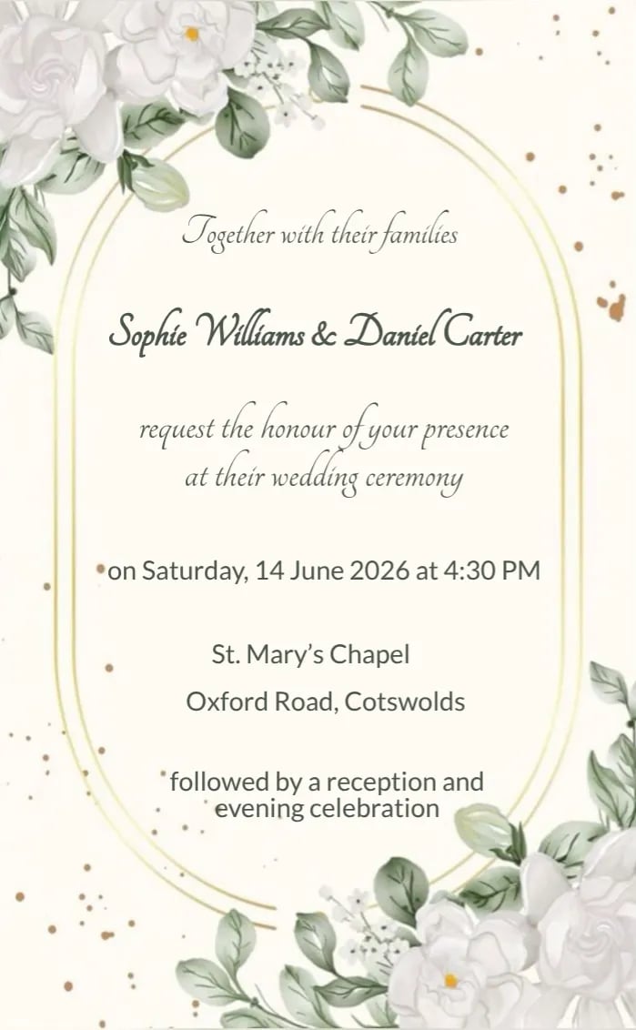 Invitation card white wedding - wedding