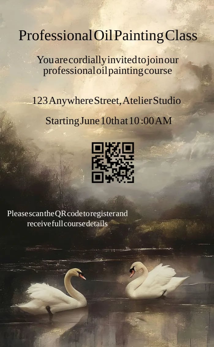 Invitation card oil painting class - official