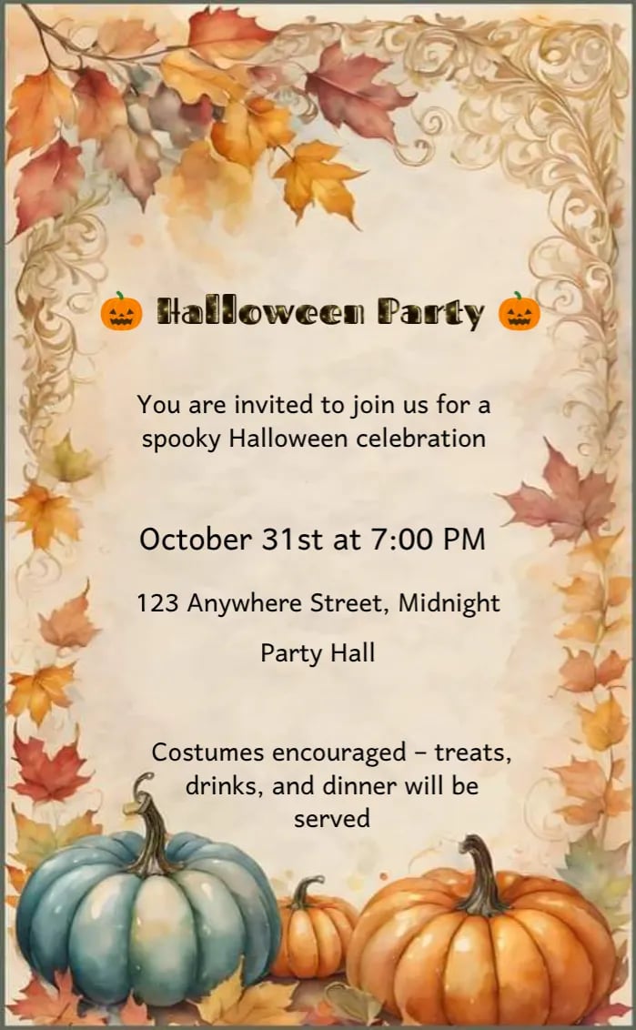 Invitation card Halloween - party