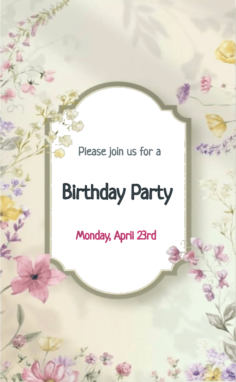 Invitation card diffrent - birthday