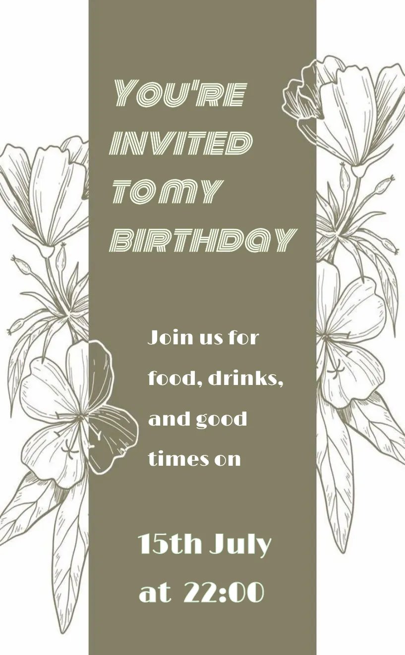 Invitation card you are invited - birthday
