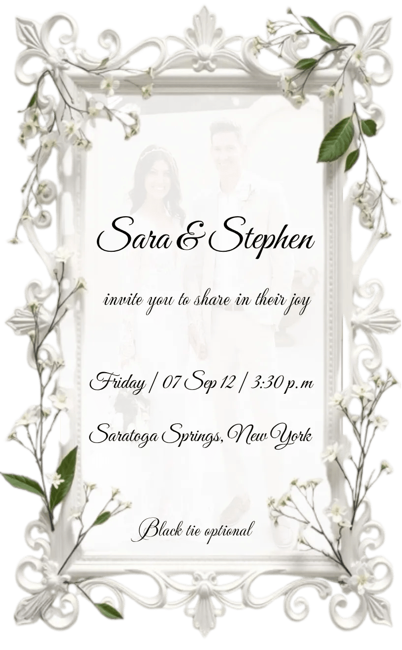 Invitation card white border - wedding